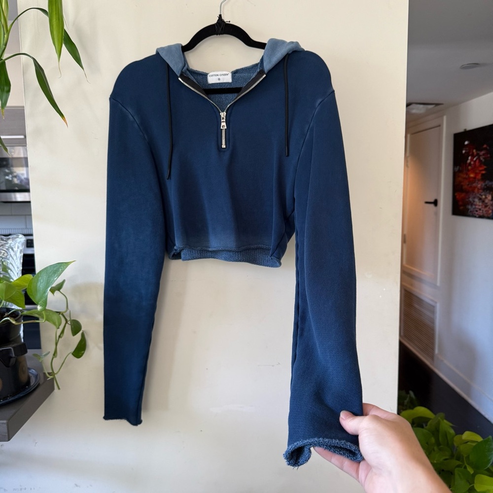 Cotton Citizen Navy Cropped Hoodie